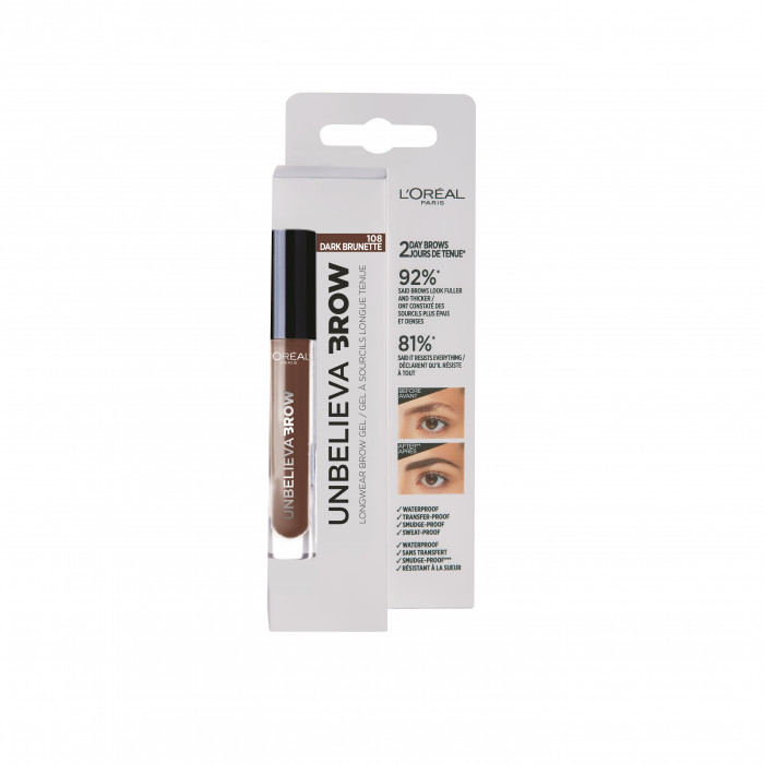 UNBELIEVA BROW GEL 108-DARK BRUNETTE