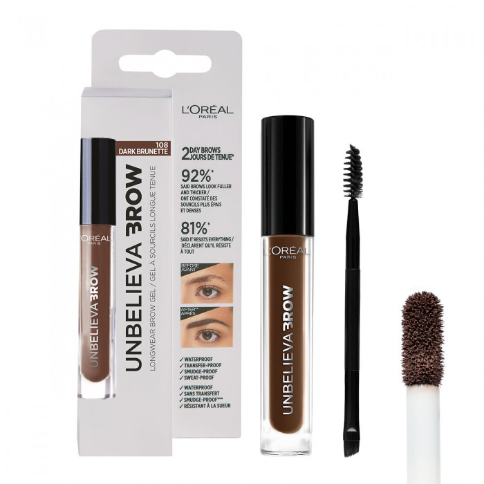 UNBELIEVA BROW GEL 108-DARK BRUNETTE