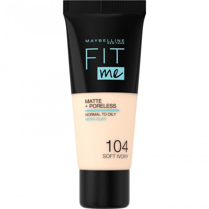 FIT ME! FOUNDATION MATTE+PORELESS 104-SOFT IVORY 30 ML