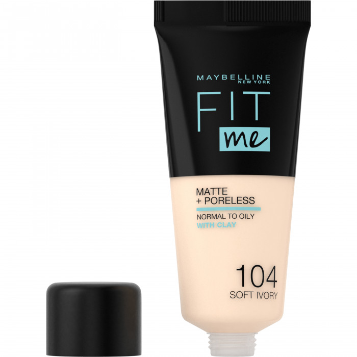 FIT ME! FOUNDATION MATTE+PORELESS 104-SOFT IVORY 30 ML