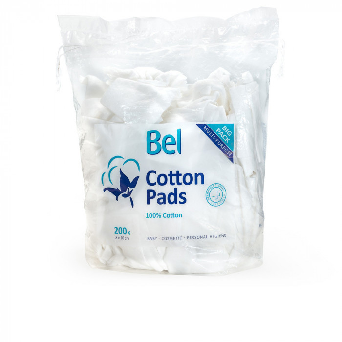 BEL COTTON PADS 100% ALGODÓN 8X10 CM 200 UDS