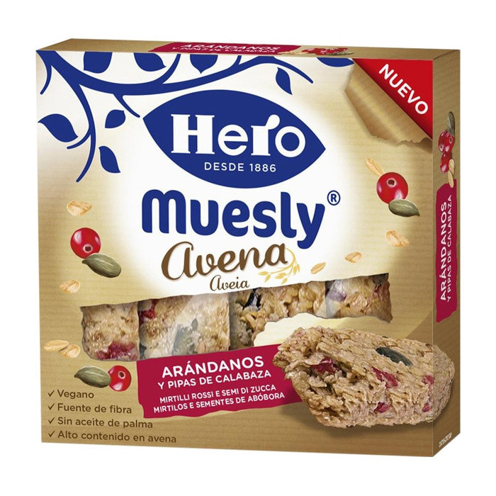 MUESLY AVENA ARÁNDANOS 4X35 GRS 12 U