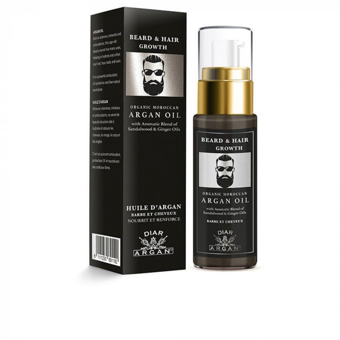 SERUM FORTALECEDOR BARBA Y CABELLO CON ARGÁN PURO SÁNDALO Y JENGIBRE 30 ML