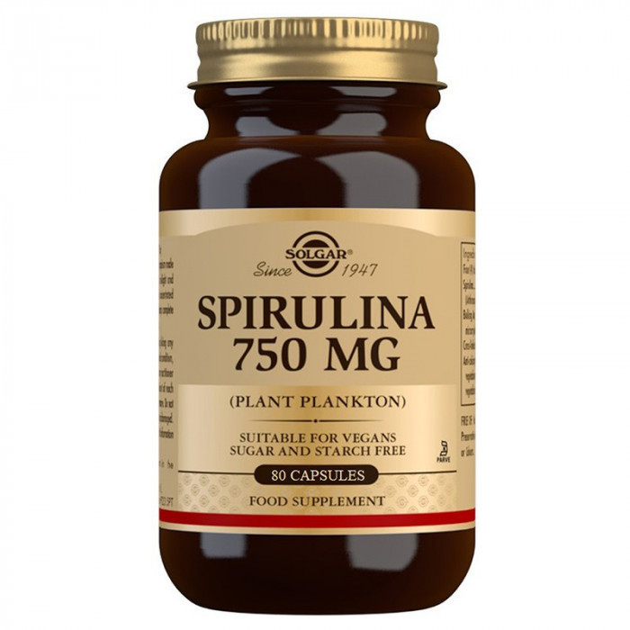 ESPIRULINA VEGETARIANA 750MG.(80)CÁPS.