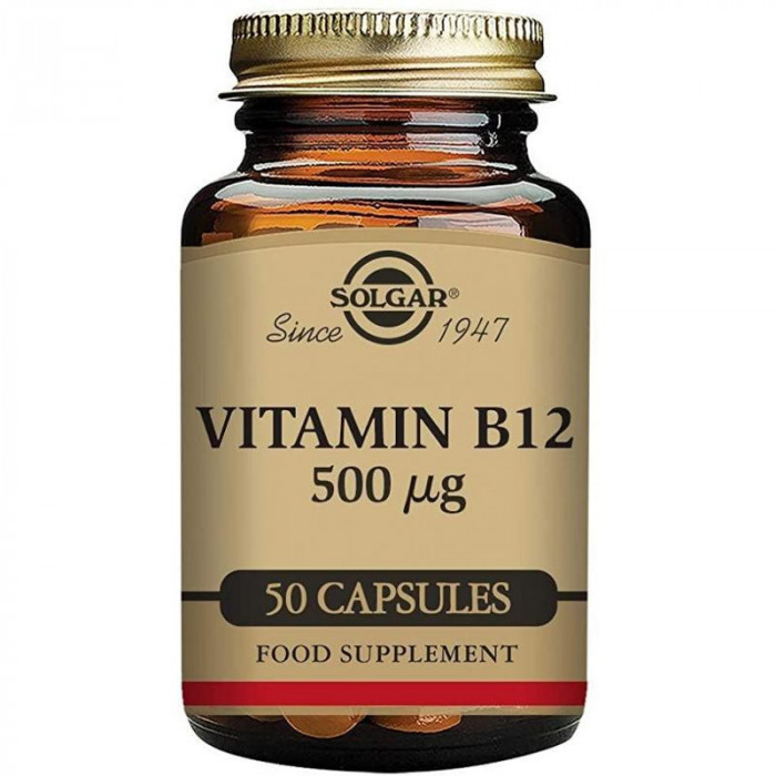 VIT B12 500MCG.(CIANOCOBALAMINA)(50)CÁPS.VEGETALES