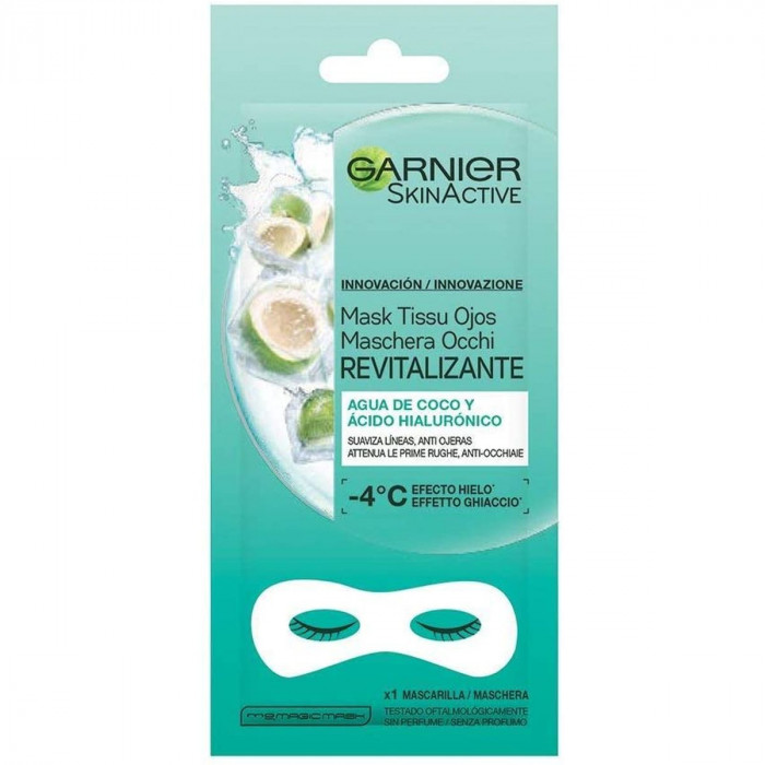 GARNIER SKIN ACTIVE MASK TISSUE MASCARILLA DE TELA CONTORNO DE OJOS REVITALIZANTE Y ANTI-OJERAS CON ÁCIDO HIALURÓNICO Y AGUA D