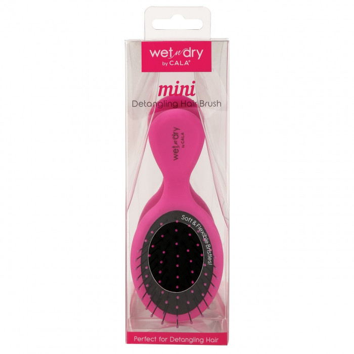 WET-N-DRY MINI HAIR BRUSH (HOT PINK)