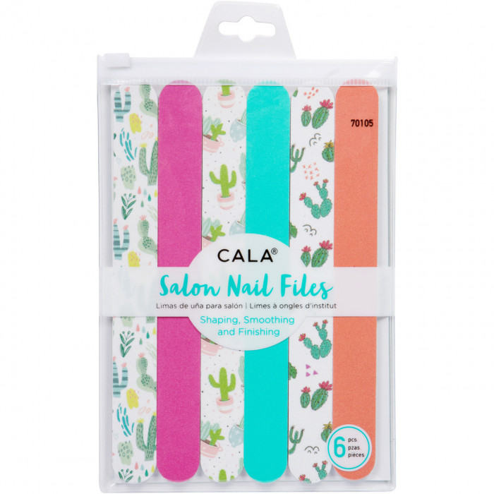 CALA SALON NAIL FILES: CACTUS (6PCS)