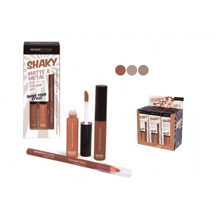 MAGIC STUDIO SHAKY EYE COLOUR KIT EYELINER PENCIL & MATTE MELTED EYESHADOW & METAL MELTED EYESHADOW