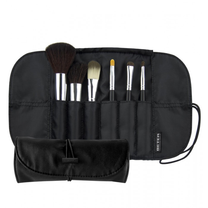 PROFESSIONAL ESTUCHE-MANTA CON 6 BROCHAS MAKE UP