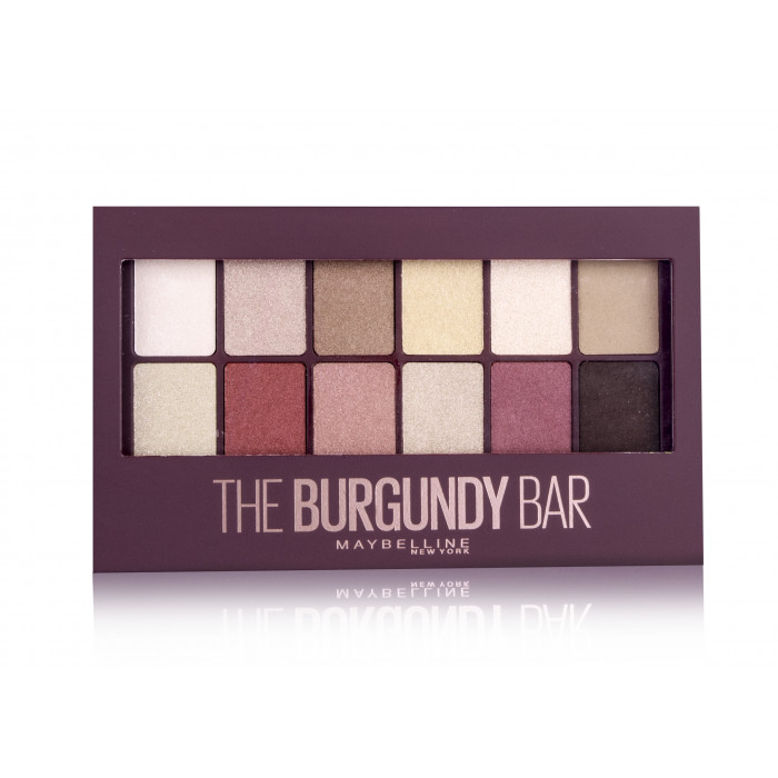 MAYBELLINE THE BURGUNDY BAR PALETA DE SOMBRAS DE OJOS 12 SOMBRAS COLORES NUDE Y GRANATES- 9,6 G