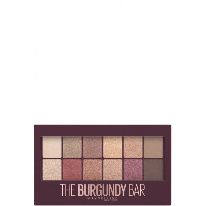 MAYBELLINE THE BURGUNDY BAR PALETA DE SOMBRAS DE OJOS 12 SOMBRAS COLORES NUDE Y GRANATES- 9,6 G