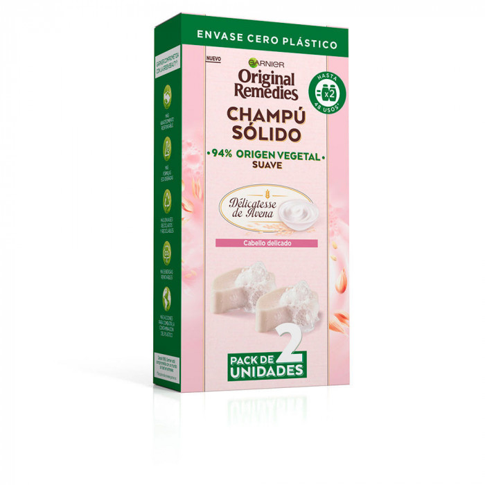 ORIGINAL REMEDIES CHAMPÚ SÓLIDO SUAVE DE AVENA 2 X 60 GR