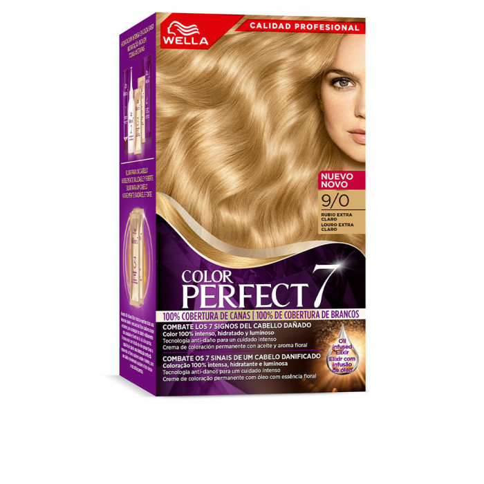 WELLA COLOR PERFECT 7 100% COBERTURA DE CANAS 9/0-RUBIO EXTRA CLARO 4 U